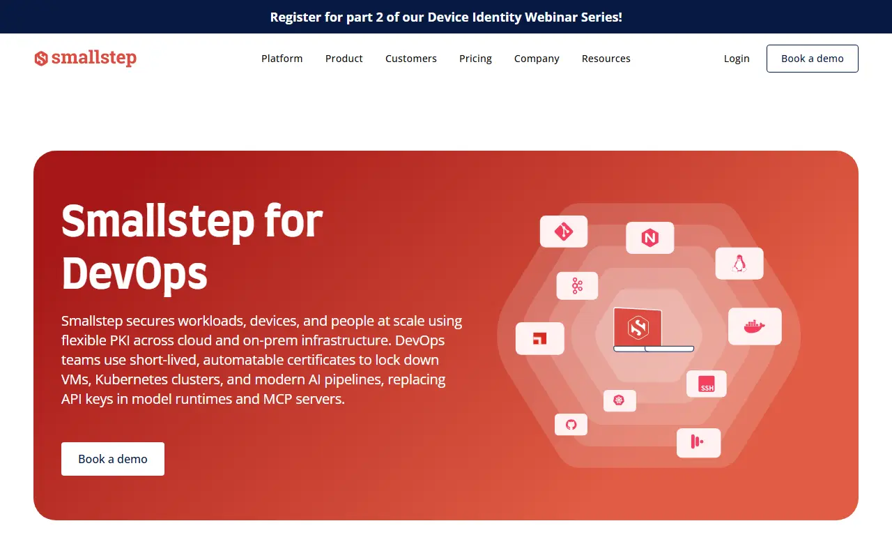 step-ca homepage screenshot