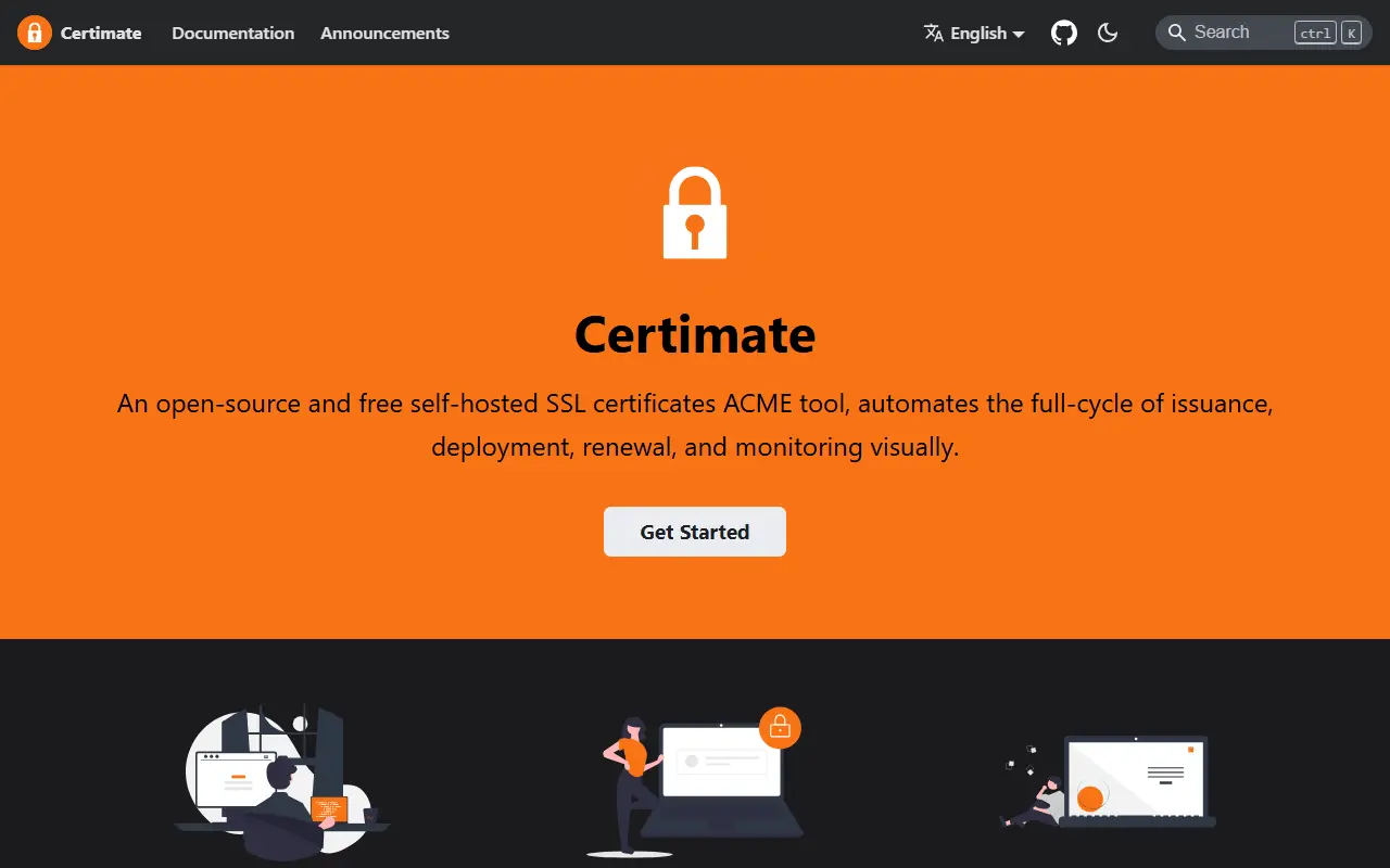 Certimate homepage screenshot