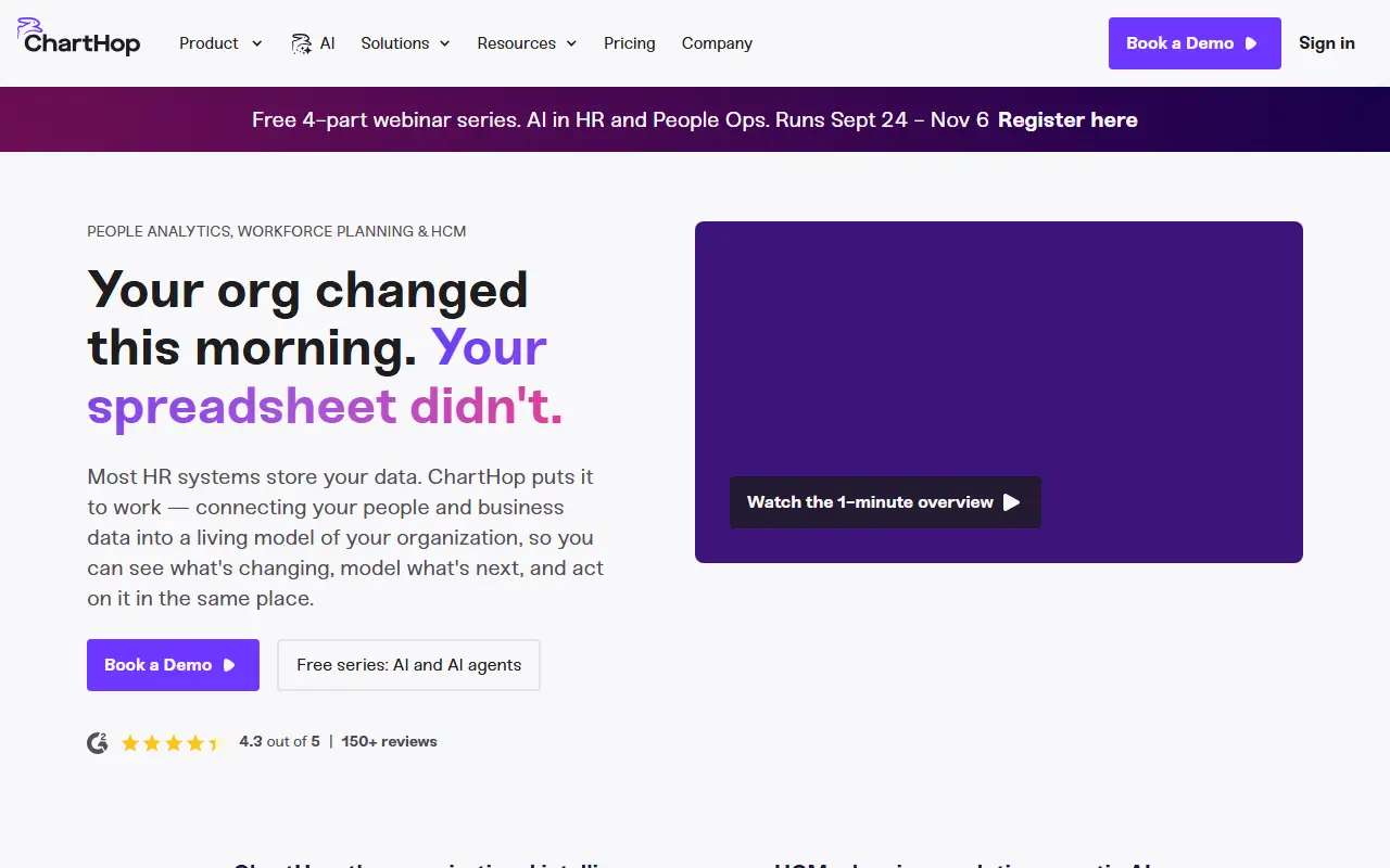 ChartHop homepage screenshot
