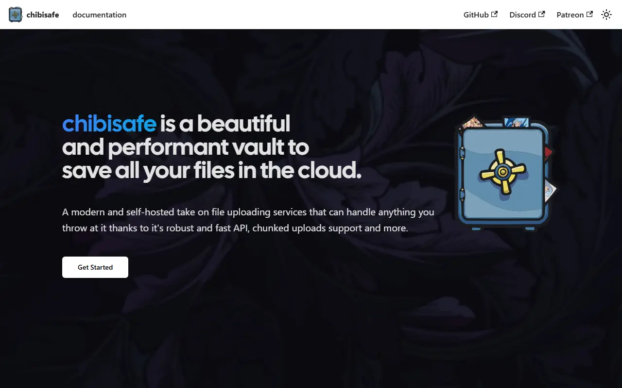 Chibisafe homepage screenshot