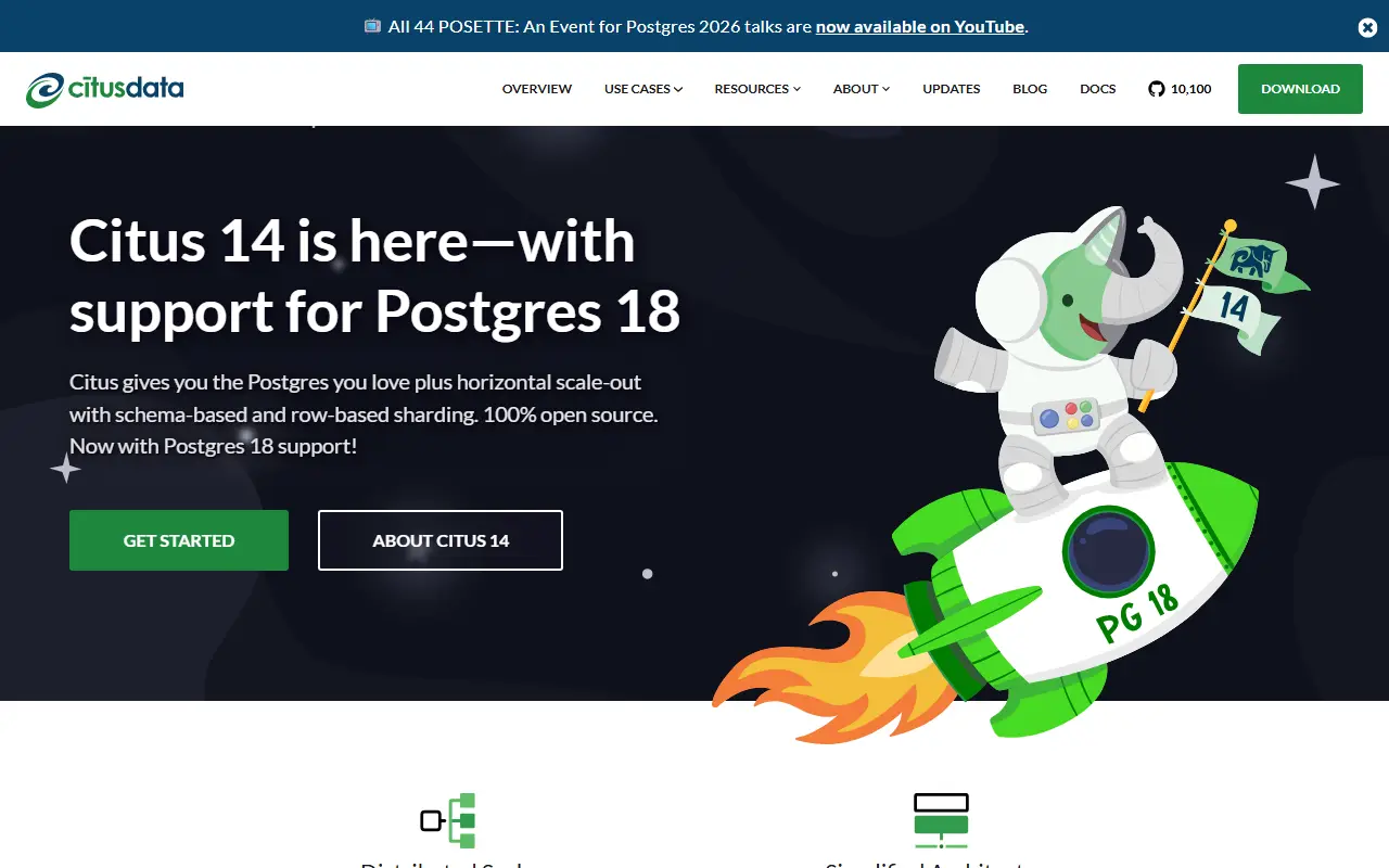 Citus homepage screenshot