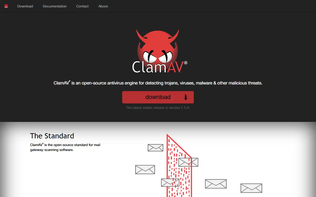 ClamAV homepage screenshot
