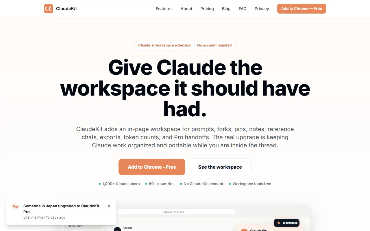 ClaudeKit homepage screenshot