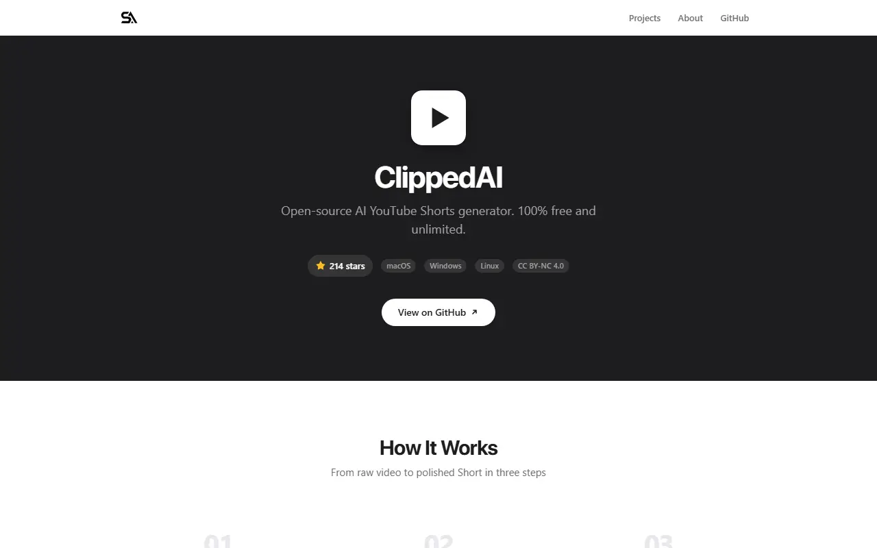 ClippedAI homepage screenshot