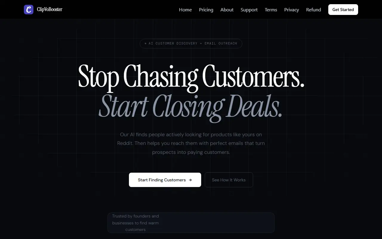 Clipvo homepage screenshot