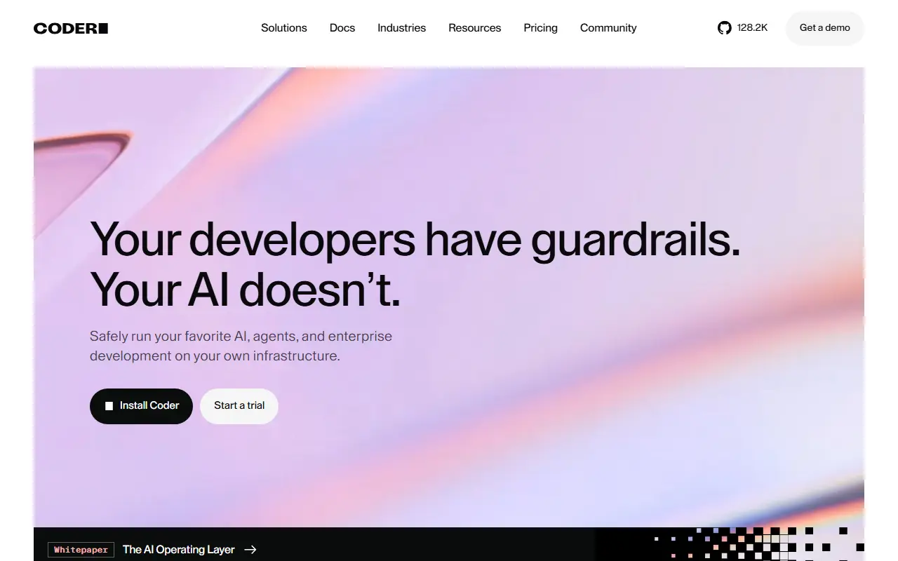 code-server homepage screenshot