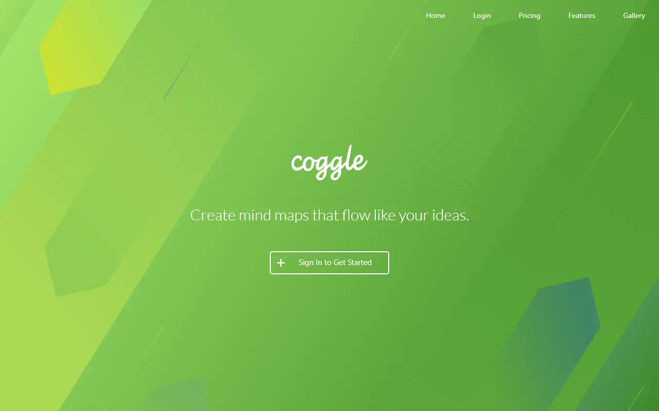 Coggle homepage screenshot