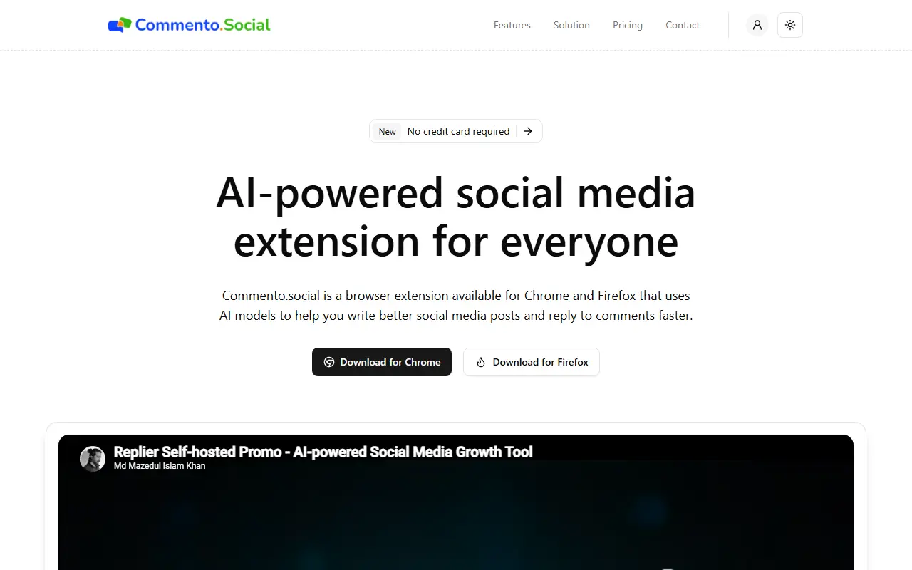 Commento homepage screenshot
