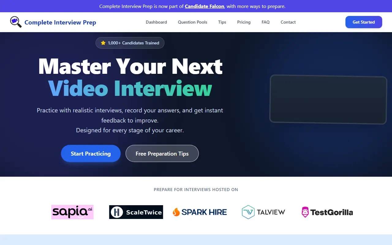 Complete Interview Prep homepage screenshot