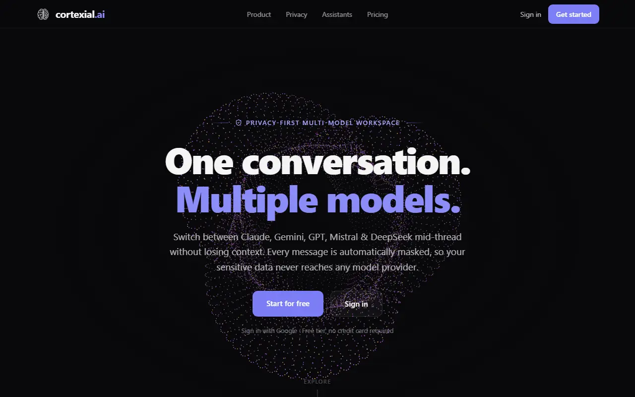 Cortexial homepage screenshot