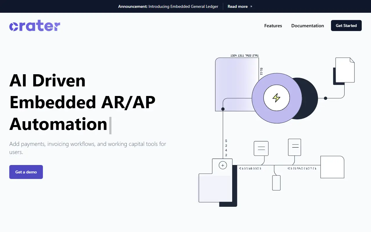 Crater homepage screenshot