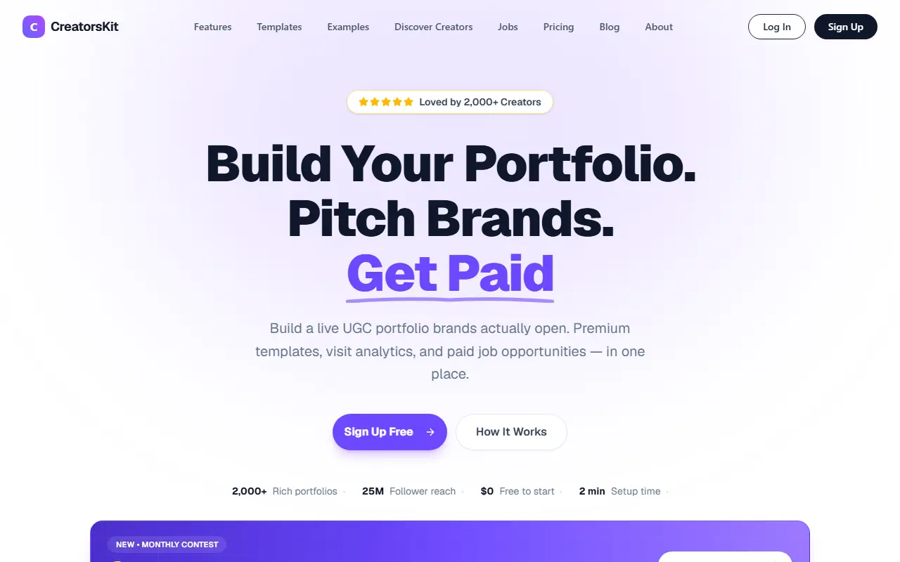 CreatorsKit homepage screenshot