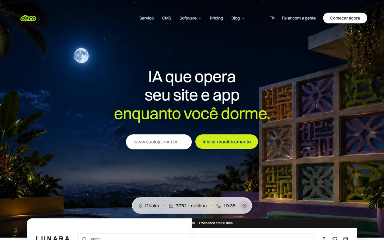 Deco homepage screenshot