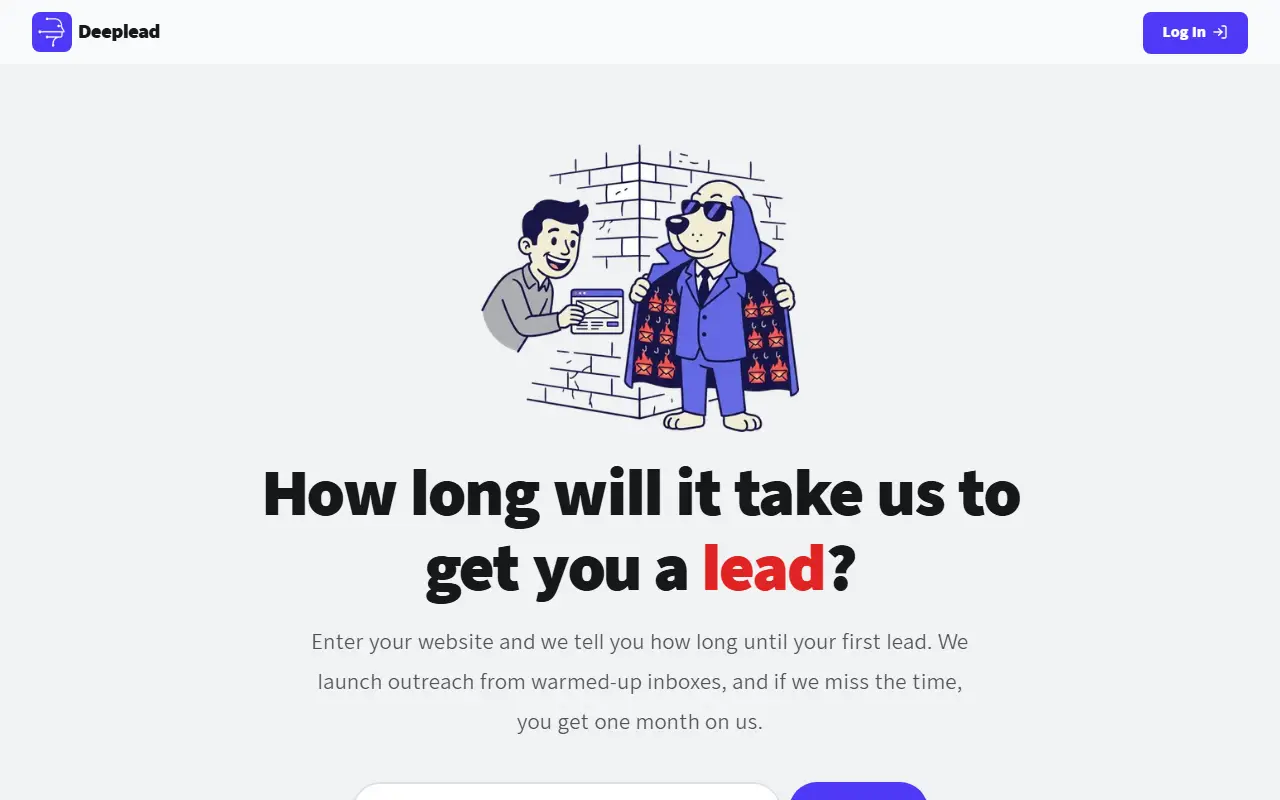 Deeplead homepage screenshot