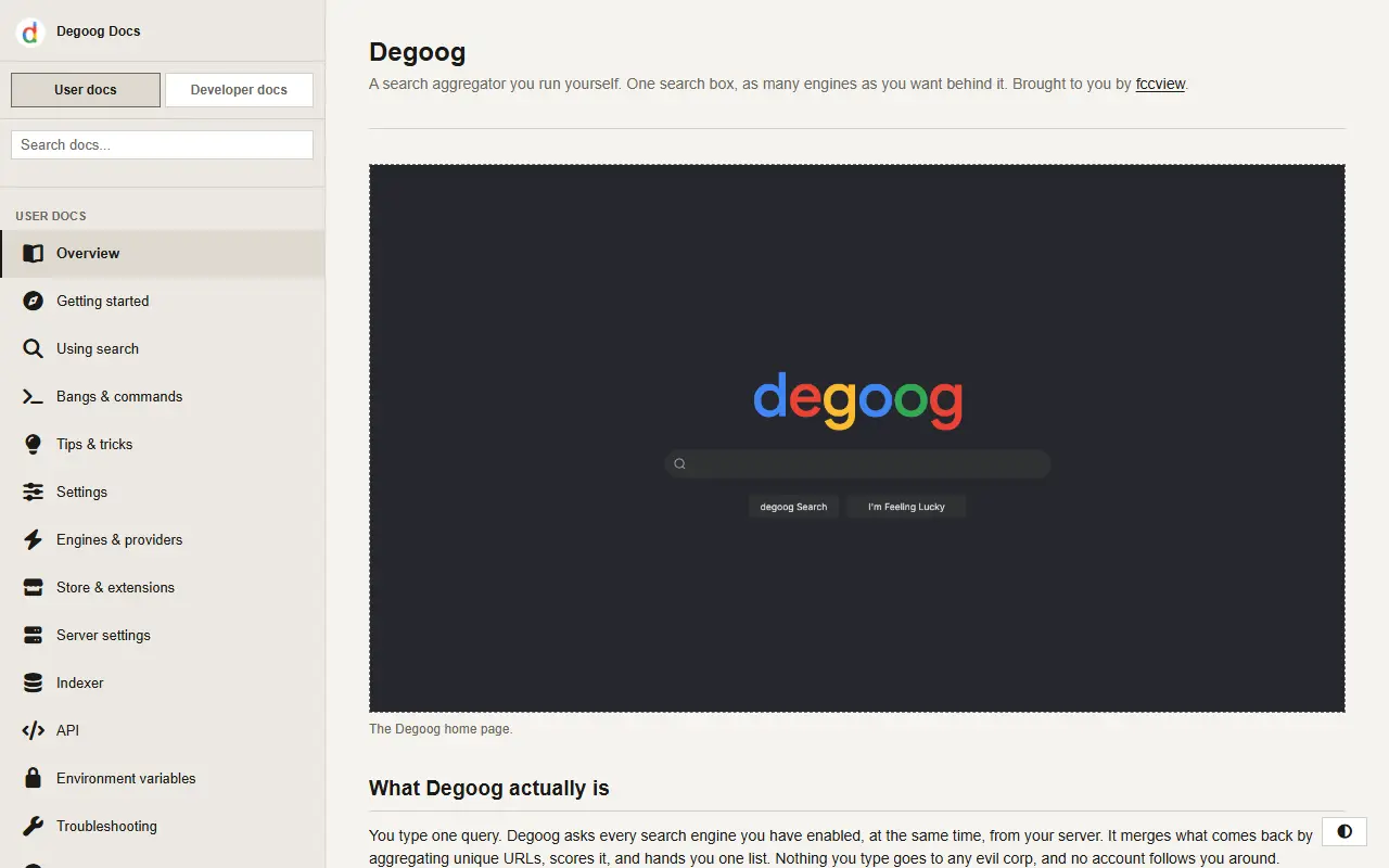 Degoog homepage screenshot