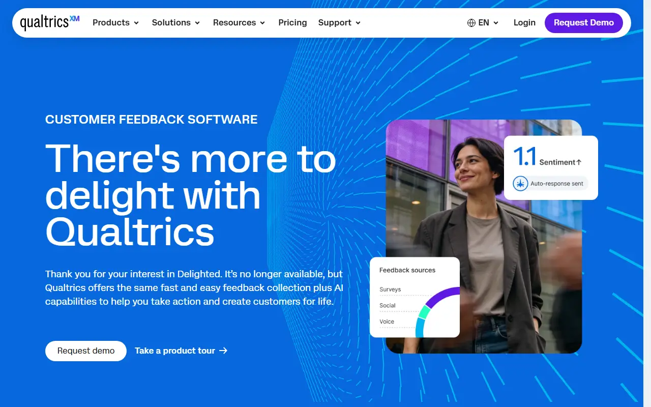 Delighted homepage screenshot