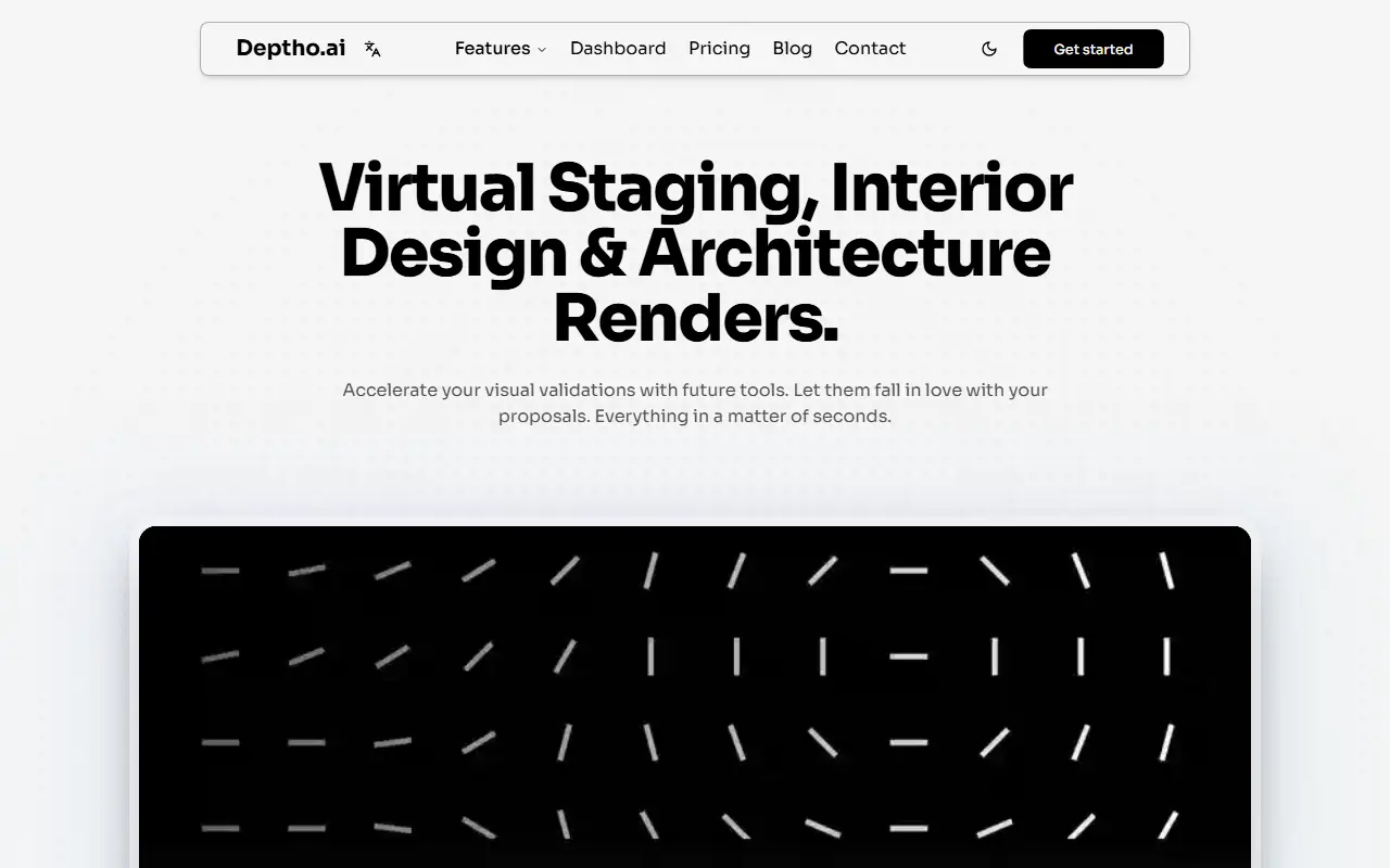 Deptho homepage screenshot