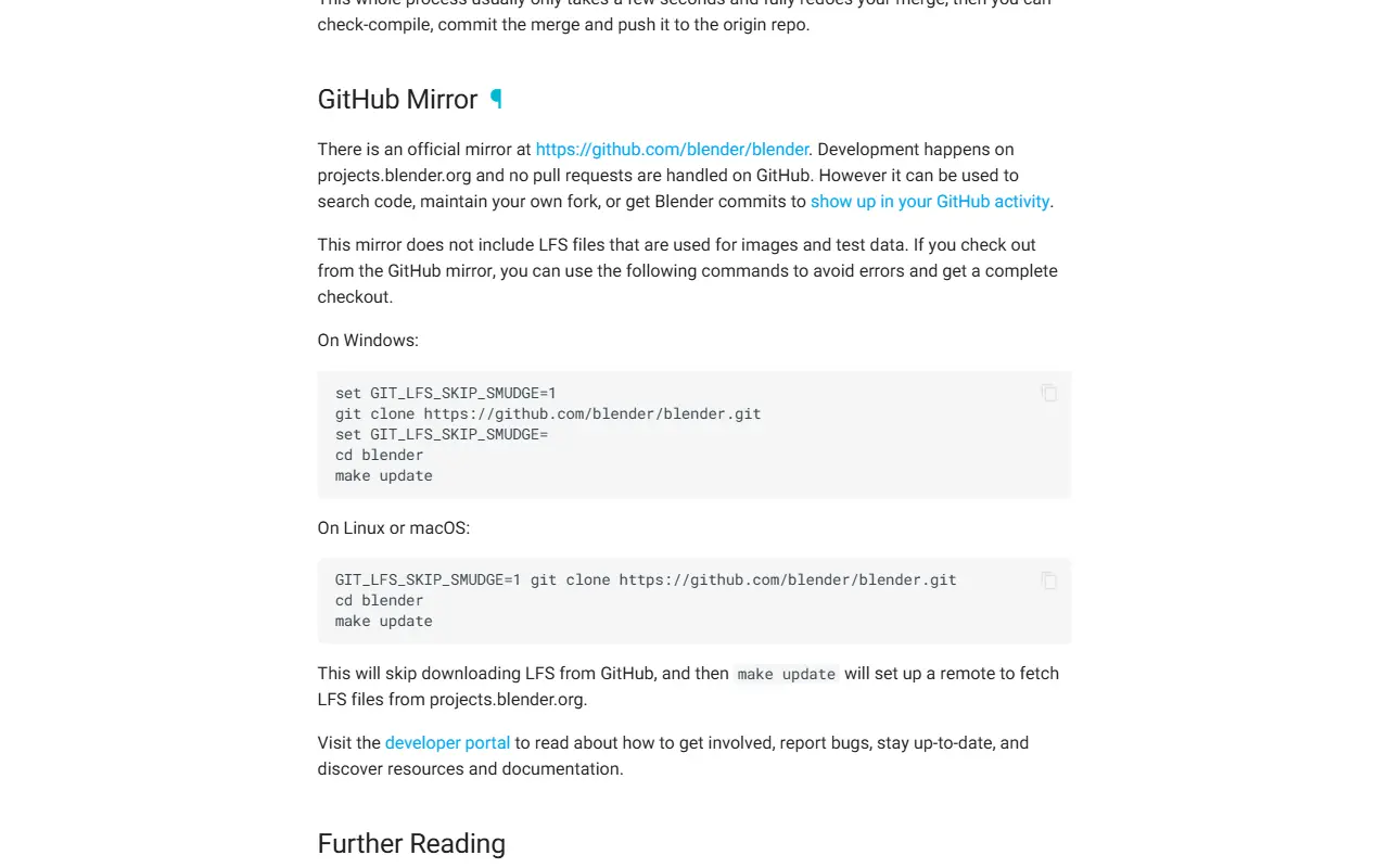 Blender homepage screenshot