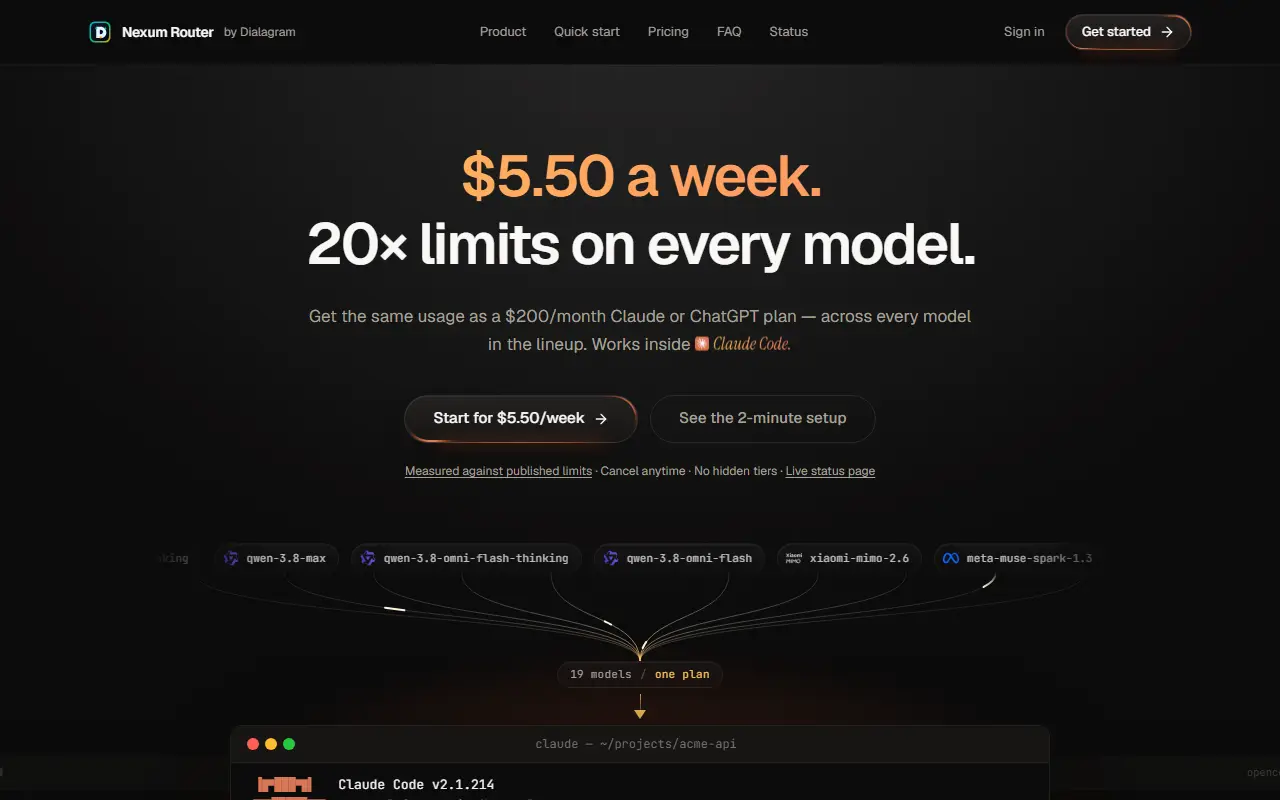 dialagram homepage screenshot