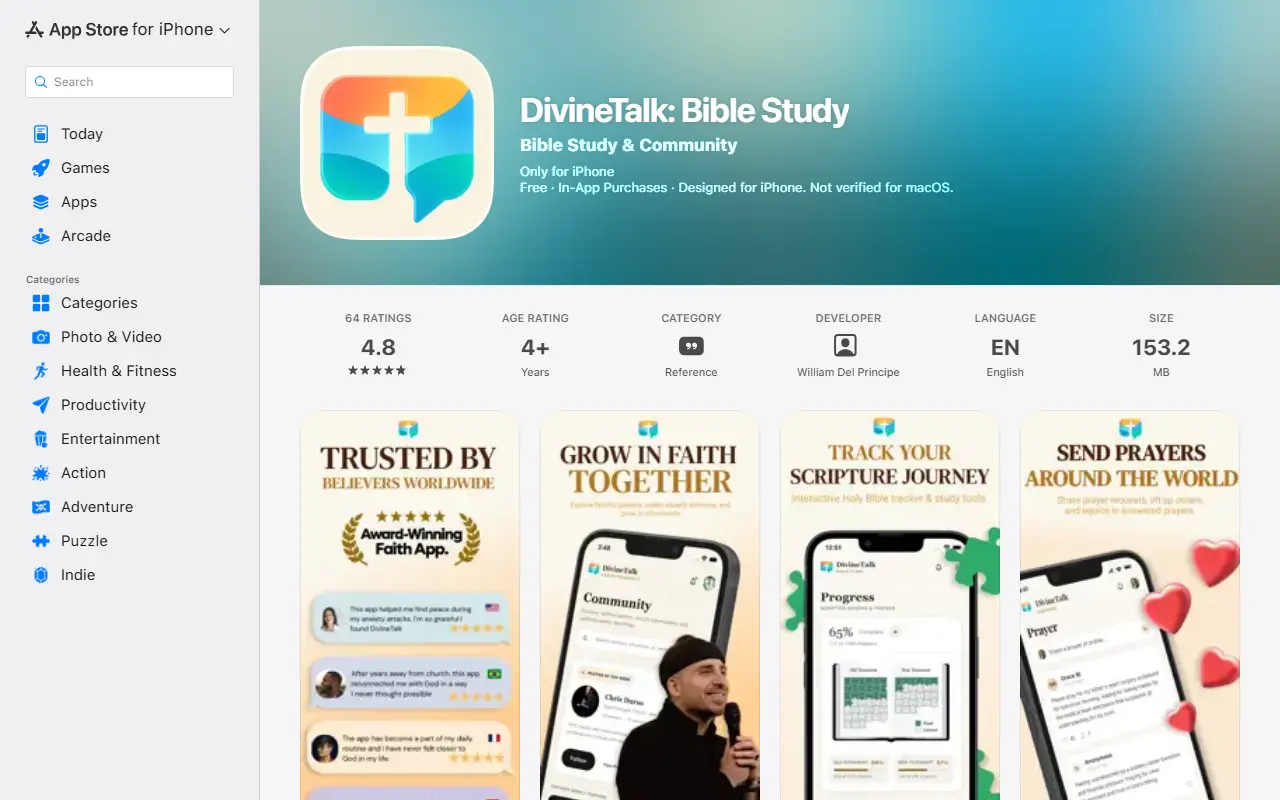 DivineTalk homepage screenshot