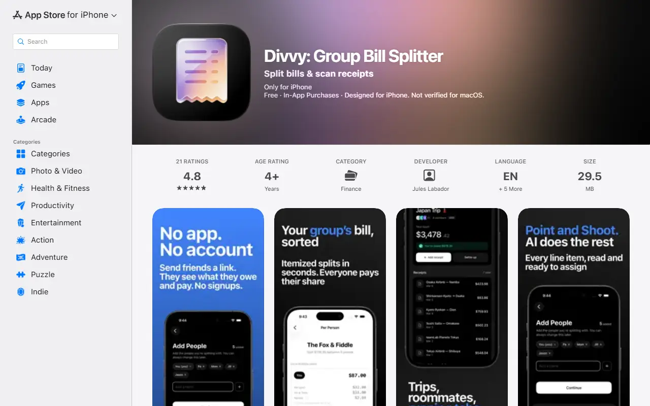 Divvy homepage screenshot