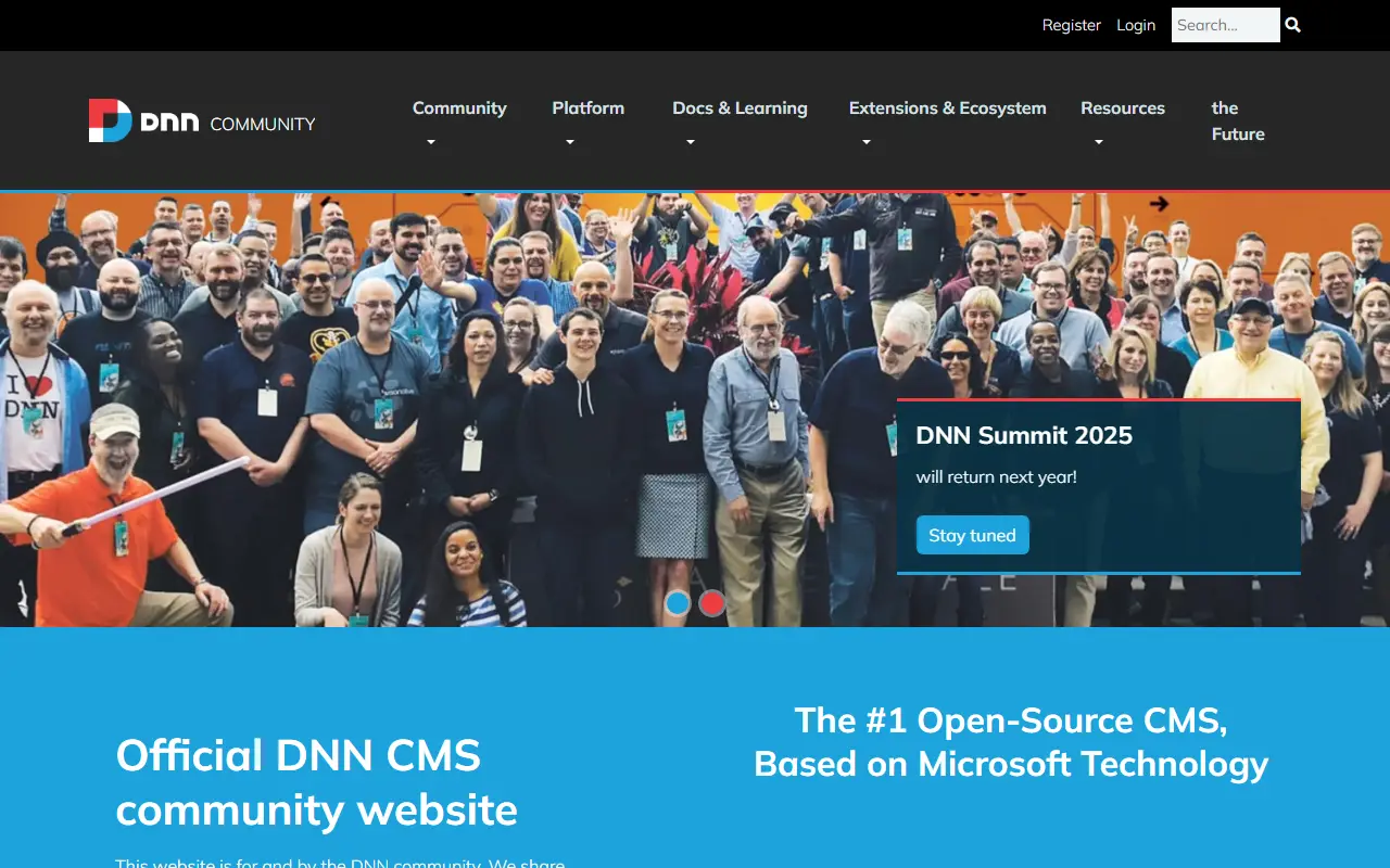 DNN homepage screenshot