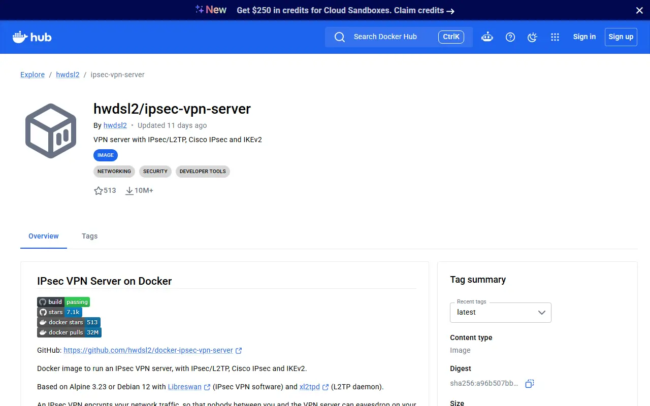 IPsec VPN Server homepage screenshot