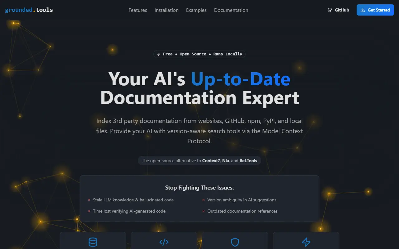 Docs MCP Server homepage screenshot