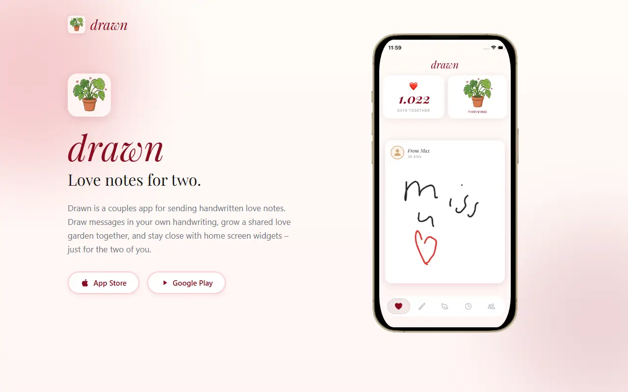 drawn homepage screenshot