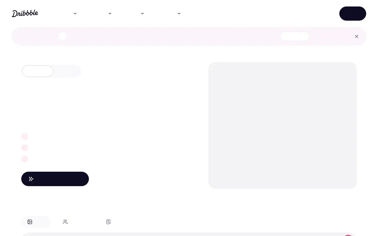 Dribbble homepage screenshot
