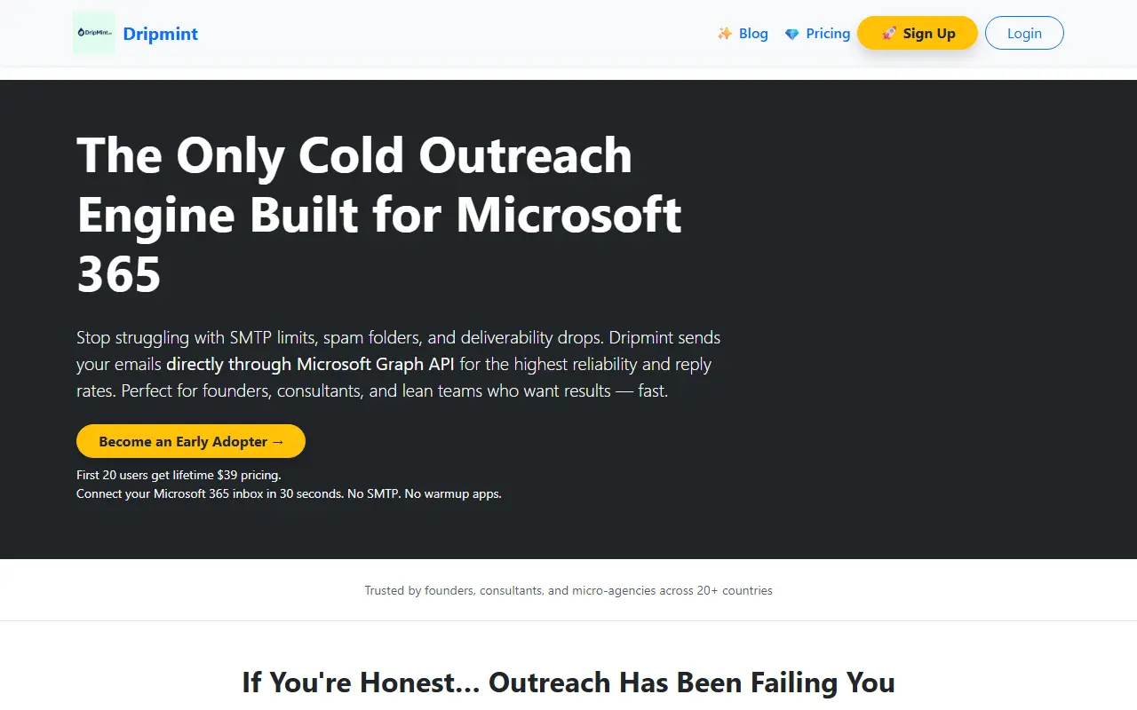Dripmint homepage screenshot