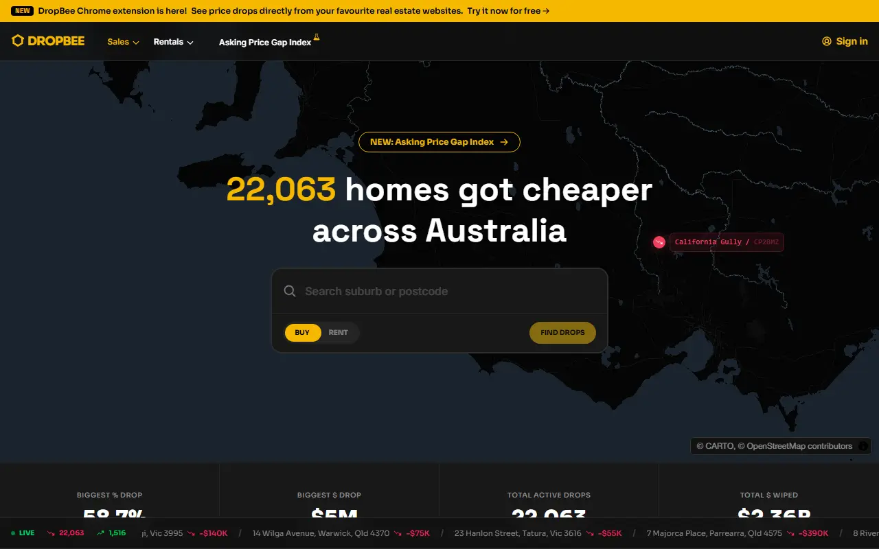 DropBee homepage screenshot