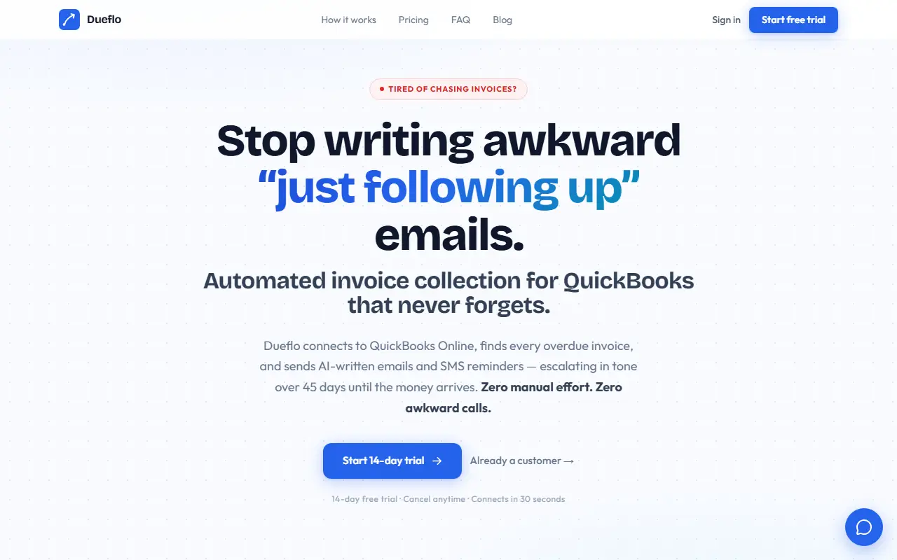 Dueflo homepage screenshot