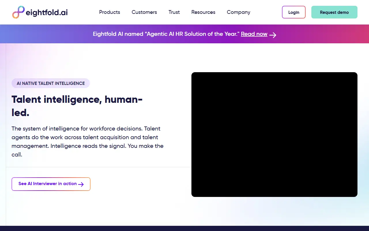 Eightfold AI homepage screenshot