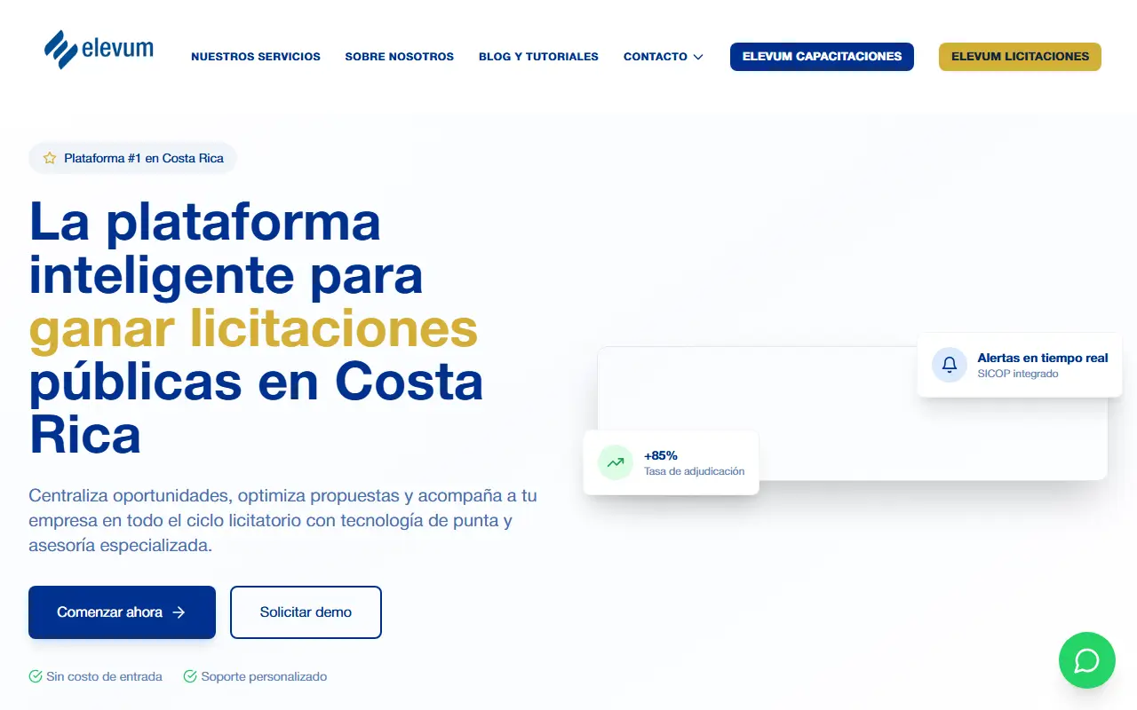 Elevum homepage screenshot