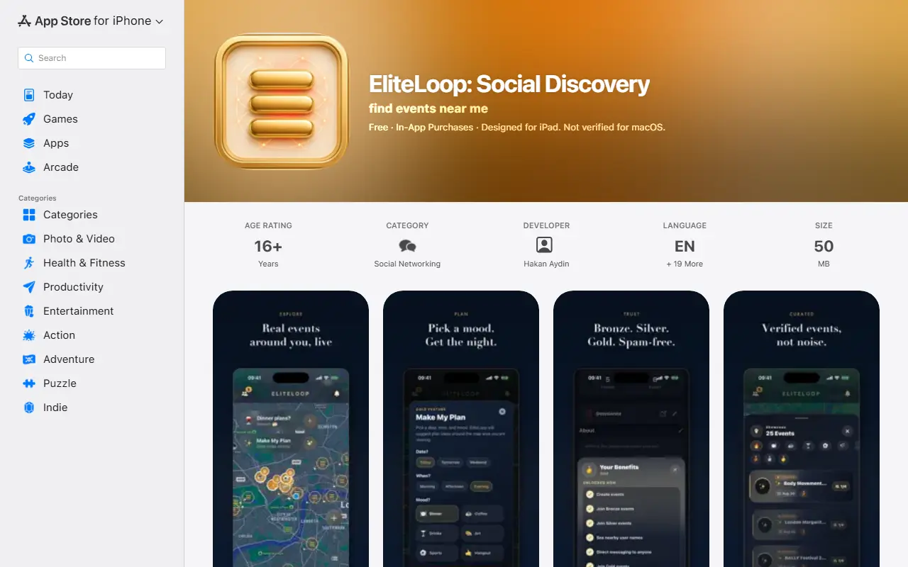 EliteLoop homepage screenshot