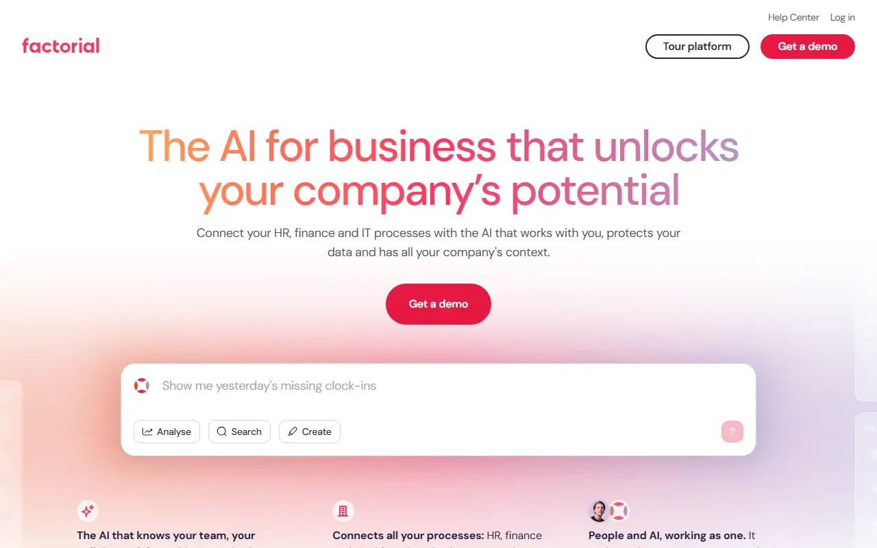 Factorial homepage screenshot