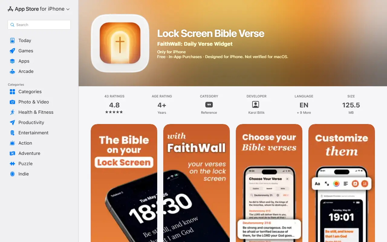 FaithWall homepage screenshot