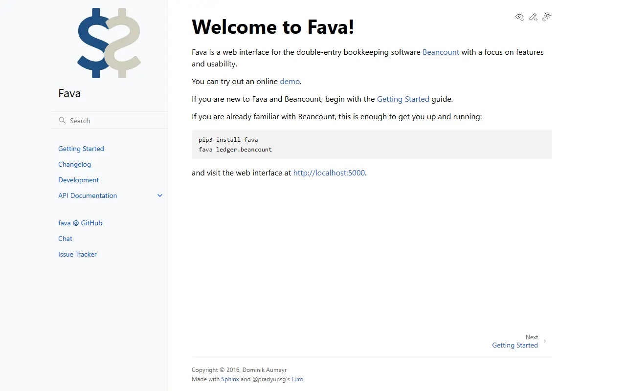 Fava homepage screenshot