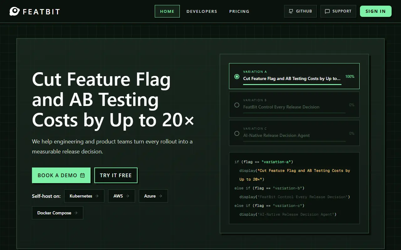 FeatBit homepage screenshot