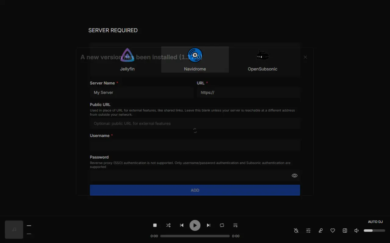 Feishin homepage screenshot