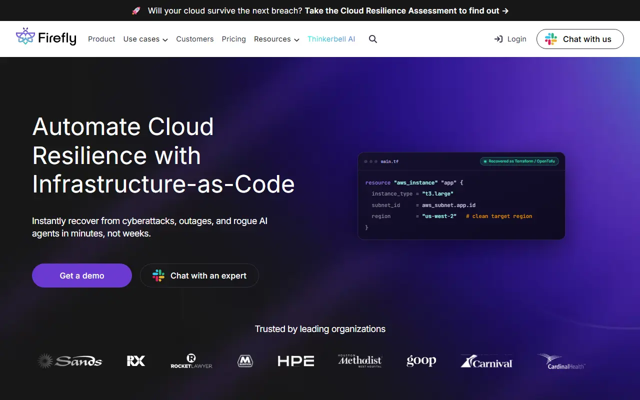 Firefly homepage screenshot