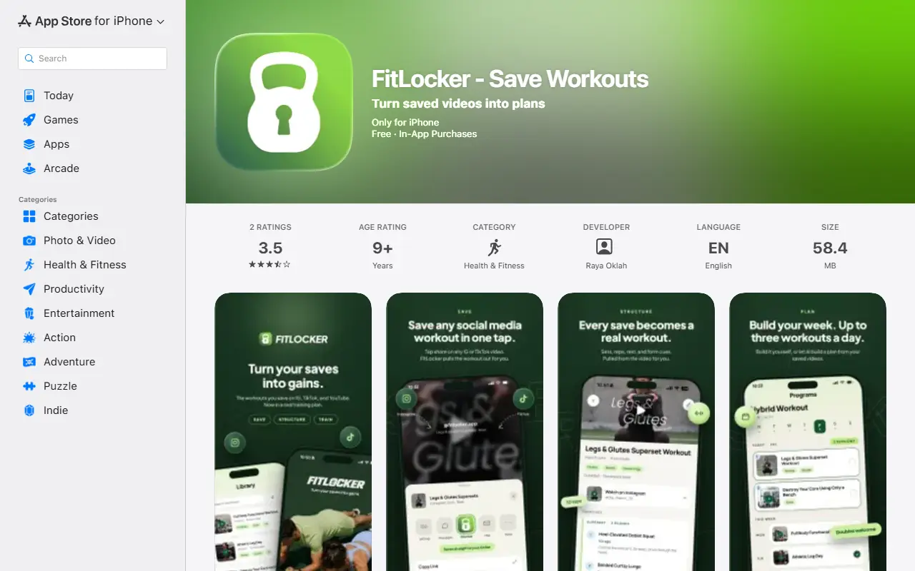FitLocker homepage screenshot