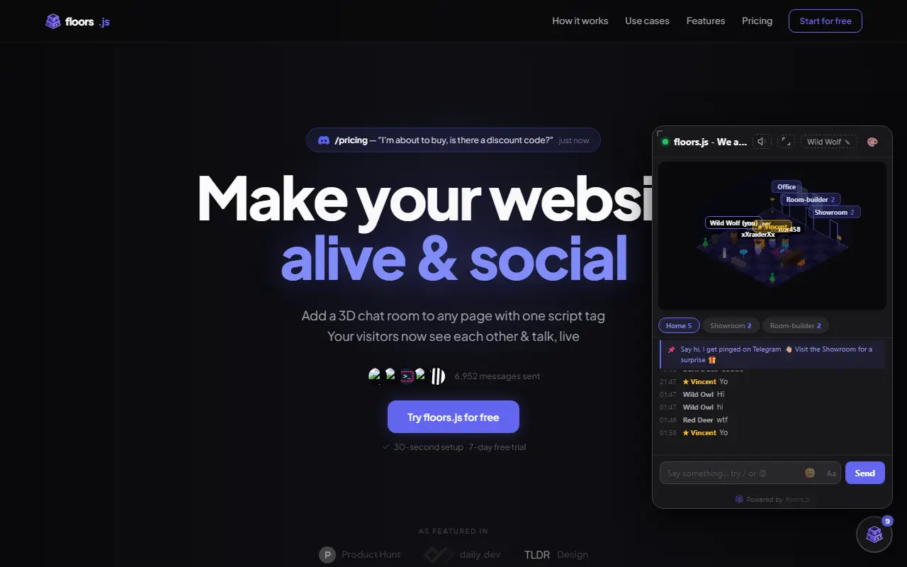 floors.js homepage screenshot