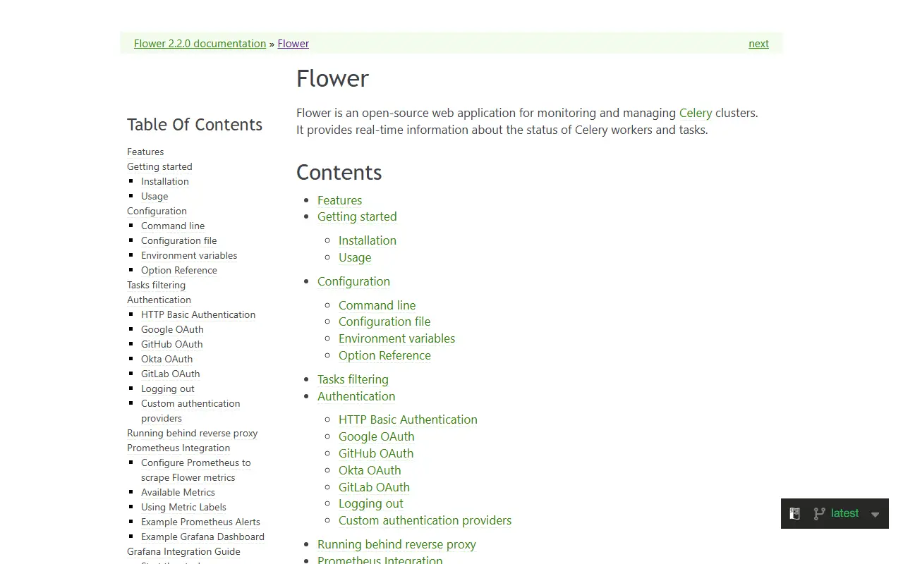 Flower homepage screenshot