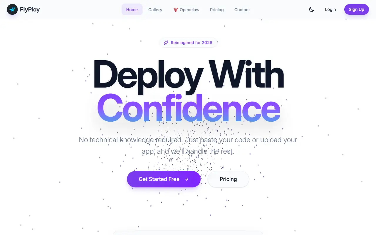 Flyploy homepage screenshot