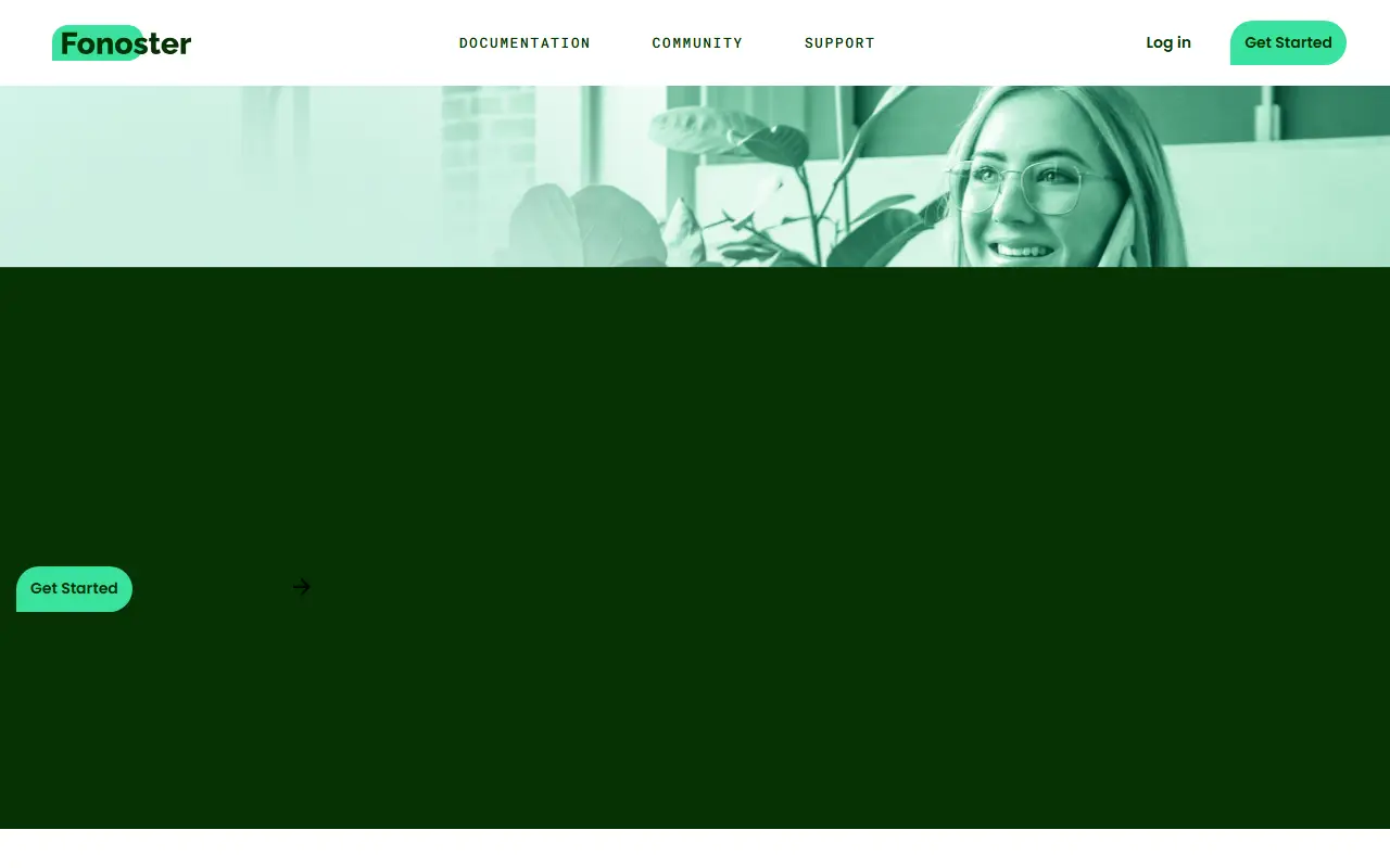 Fonoster homepage screenshot