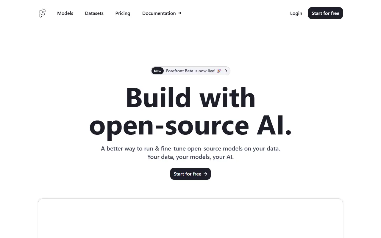 Forefront homepage screenshot