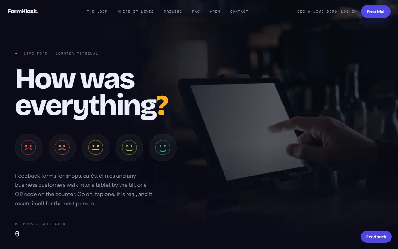 FormKiosk homepage screenshot