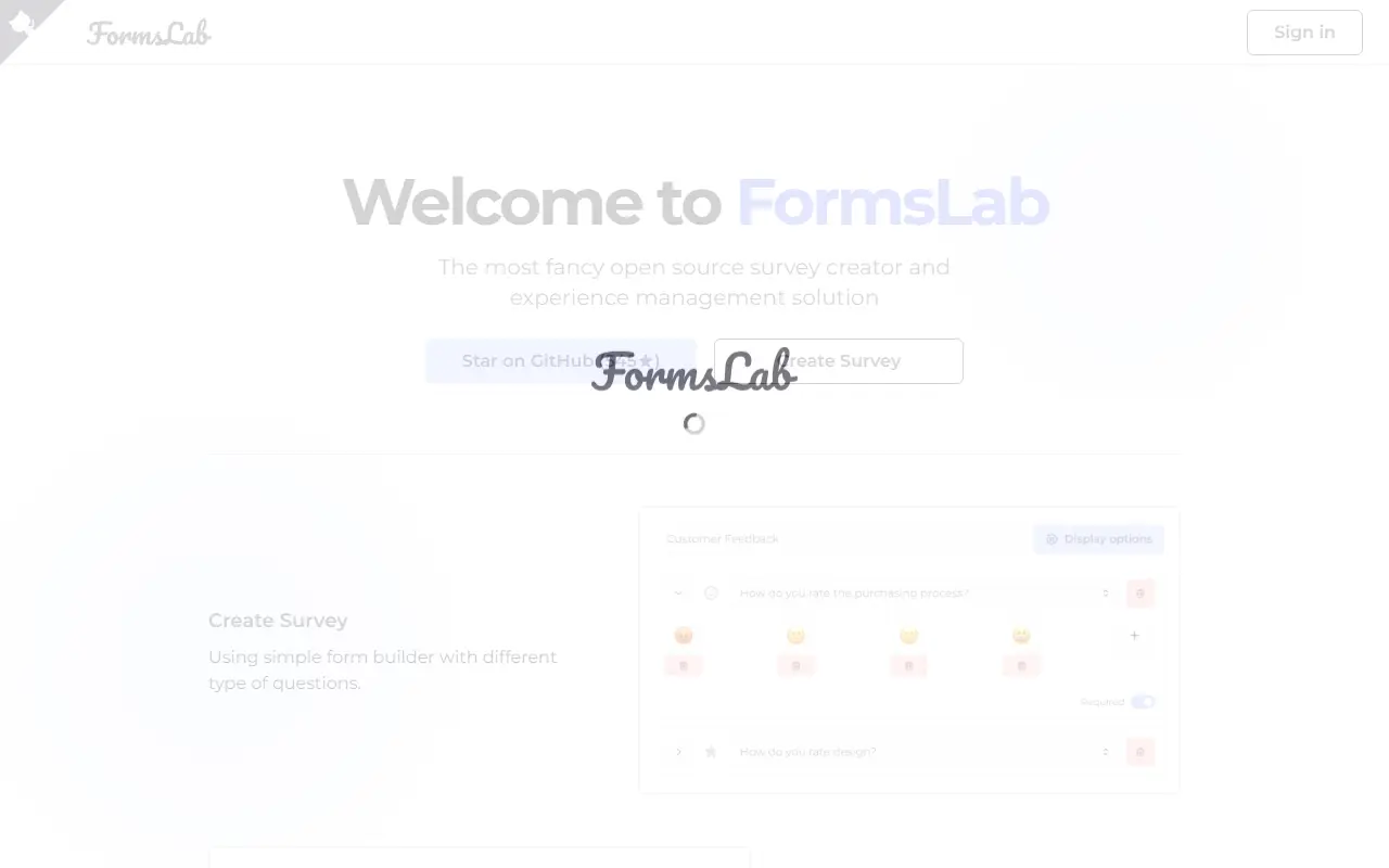 FormsLab homepage screenshot